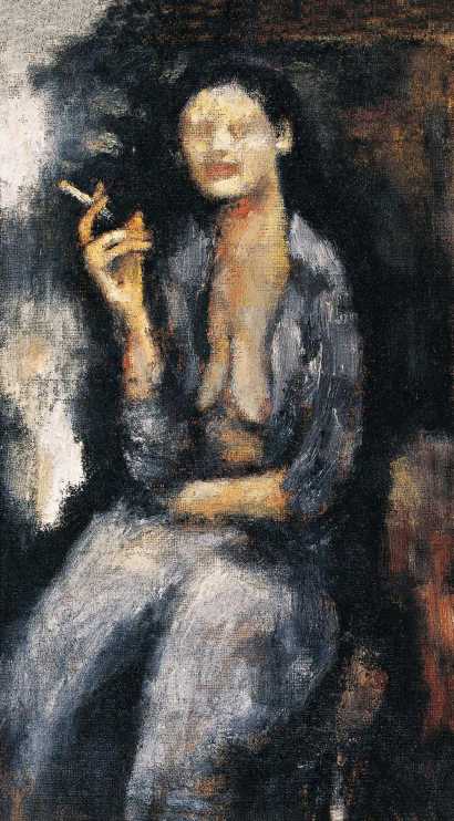 吴松 2000年作 吸烟的女人